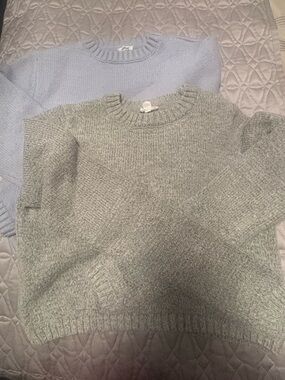 GARAGE- 2 Cozy Crewneck Women's Sweater - gray and blue